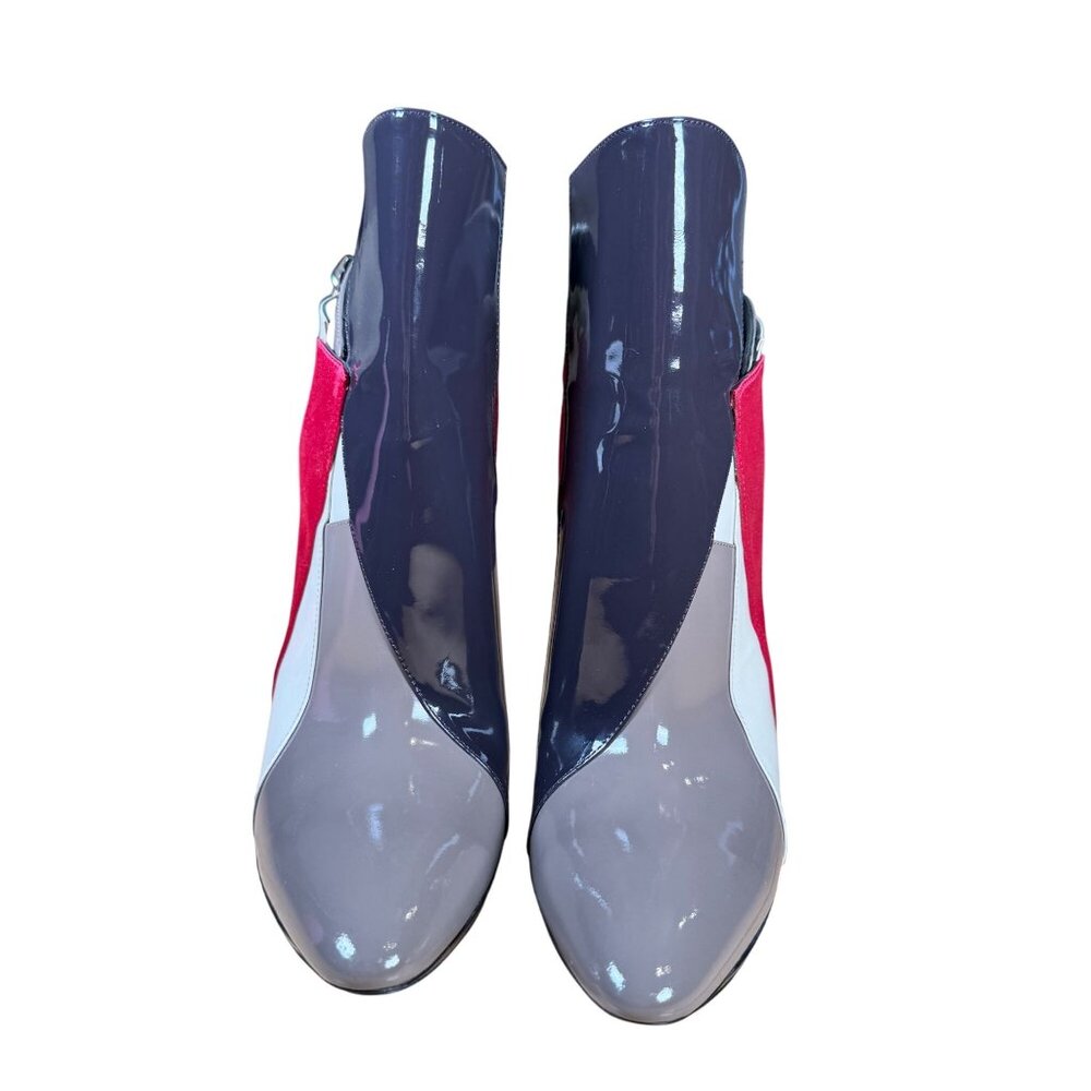 Balenciaga Patent Leather Colorblock Stiletto Ankle Boots Size EU 40 US 10 - Picture 2 of 12